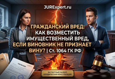 Гражданский вред: Как возместить имущественный вред, если виновник не признает вину? | Ст. 1064 ГК РФ