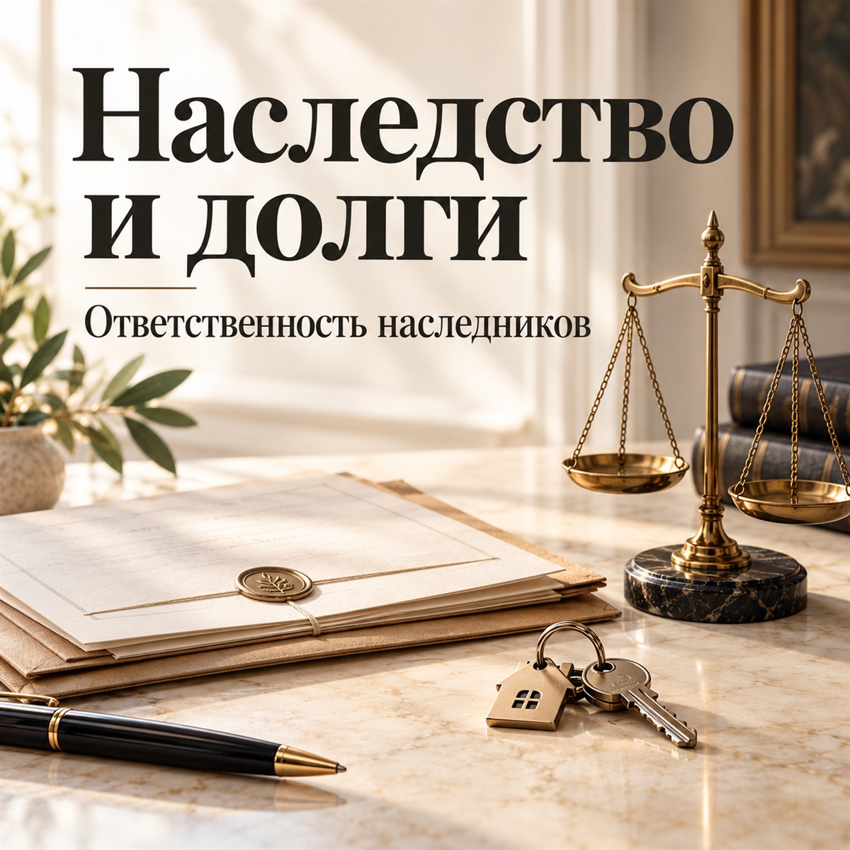 Документы, ключи от недвижимости и весы правосудия — ответственность наследников по долгам наследодателя